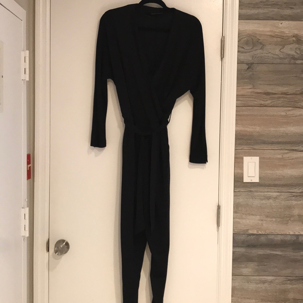 Zara black jersey jumpsuit size m